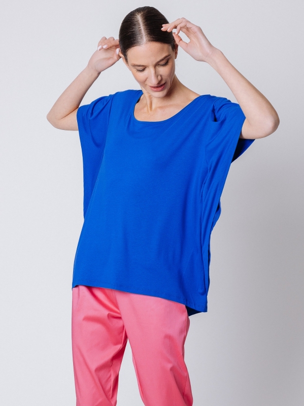 Oversized jersey t-shirt with ruffles