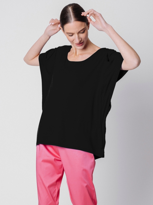 Oversized jersey t-shirt with ruffles