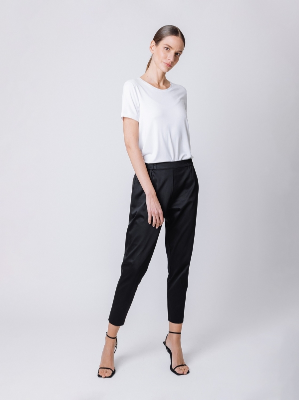 Satin cigarette trousers