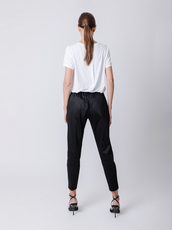 Satin cigarette trousers