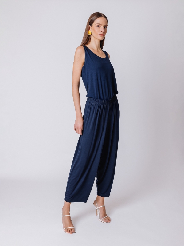 Pantalone cropped in jersey