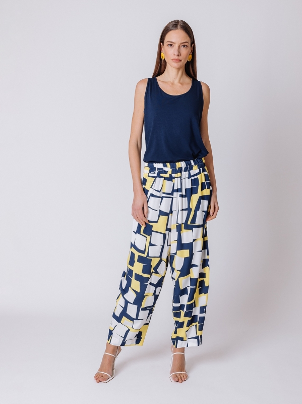 Optical print trousers