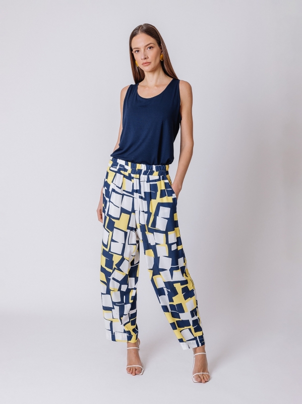 Optical print trousers