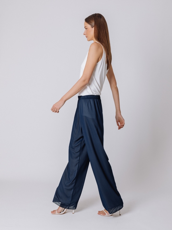 Double chiffon trousers