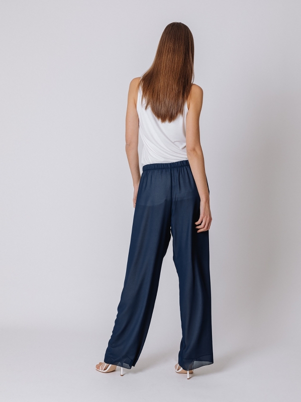 Double chiffon trousers