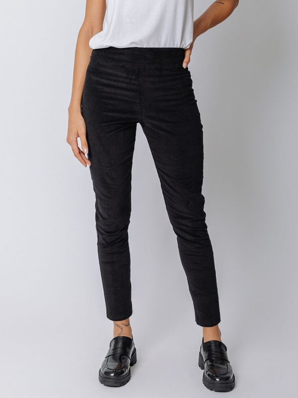 Pantalone skinny in velluto millerighe