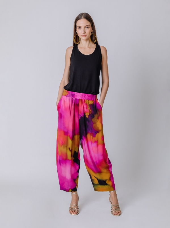 Pantaloni morbidi flower power