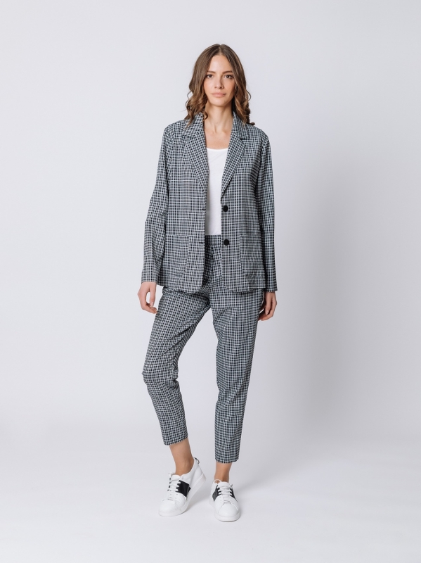 Blazer monopetto micro check