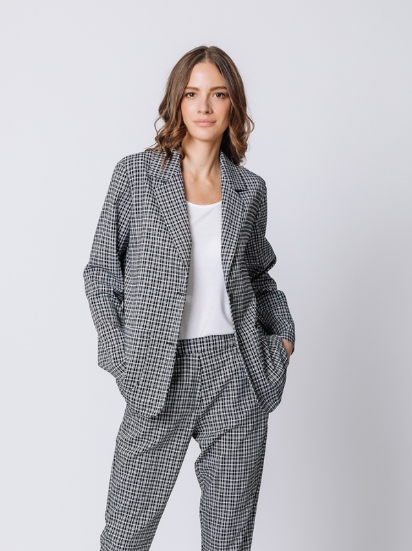 Blazer monopetto micro check