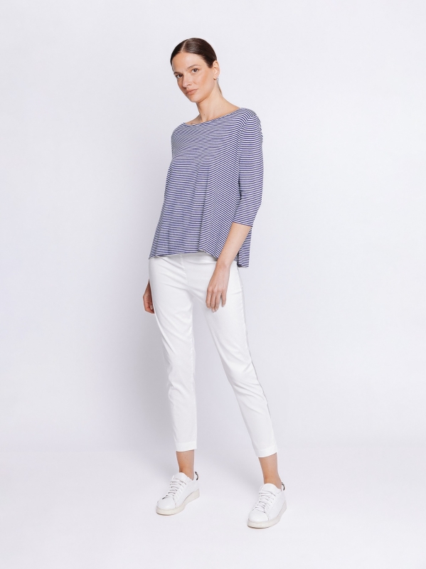 Boxy t-shirt a righe LIME E GRIGIO