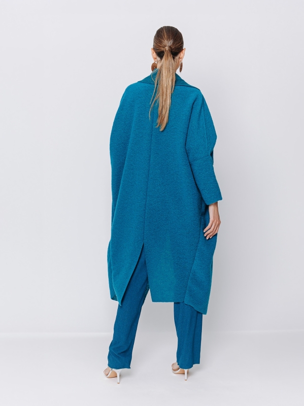 Boiled wool maxi cardigan