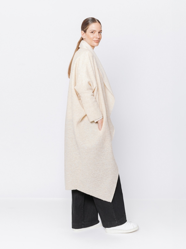 Boiled wool maxi cardigan