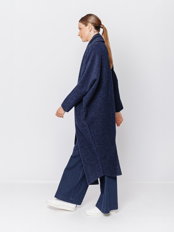 Boiled wool maxi cardigan