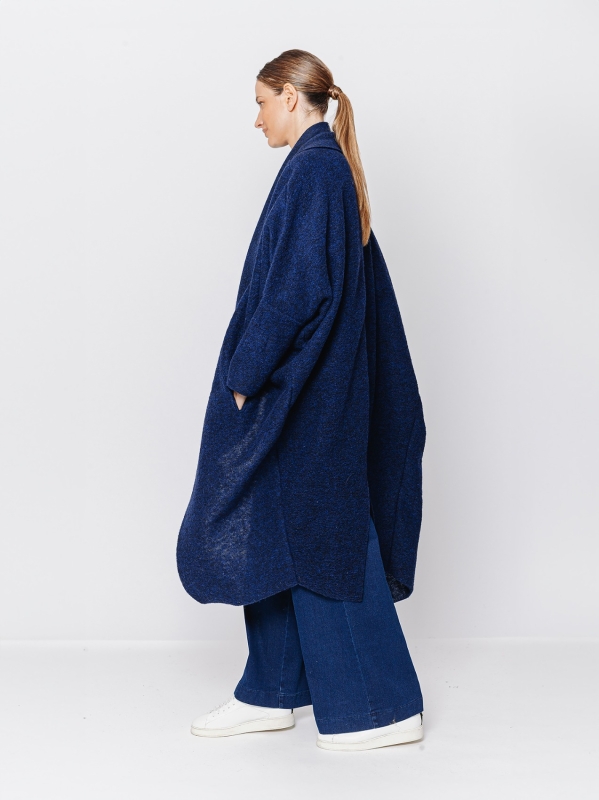 Boiled wool maxi cardigan