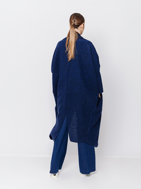 Boiled wool maxi cardigan