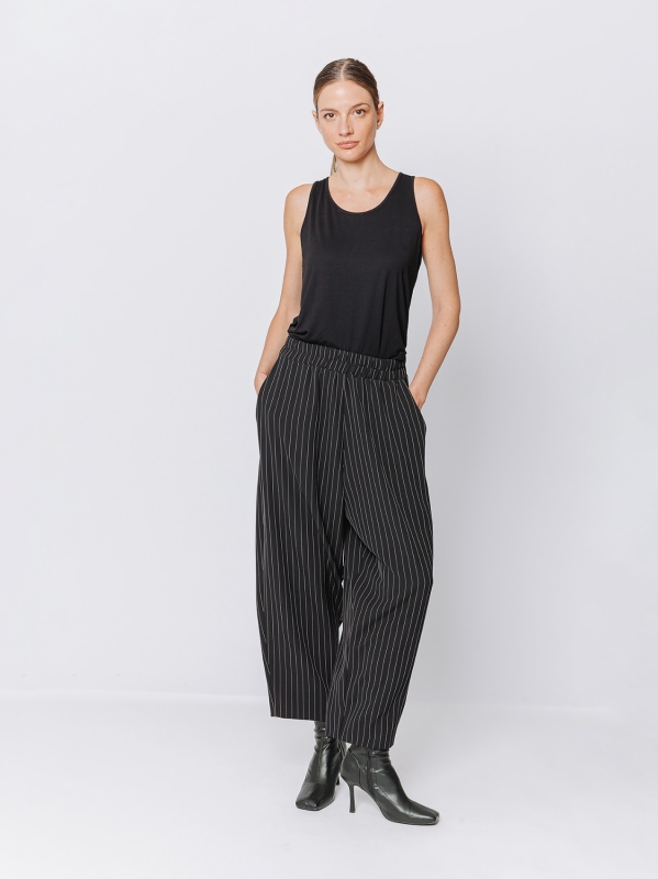 Pinstriped trousers