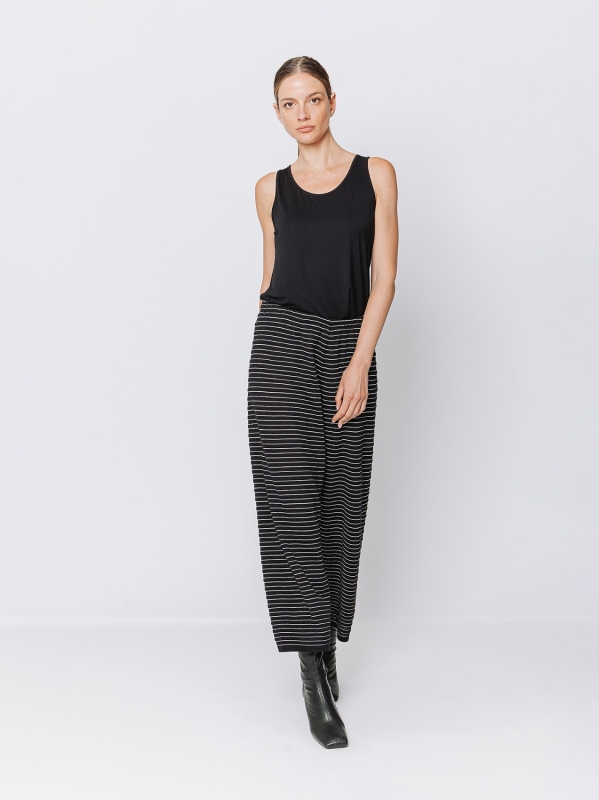 Striped knitted trousers