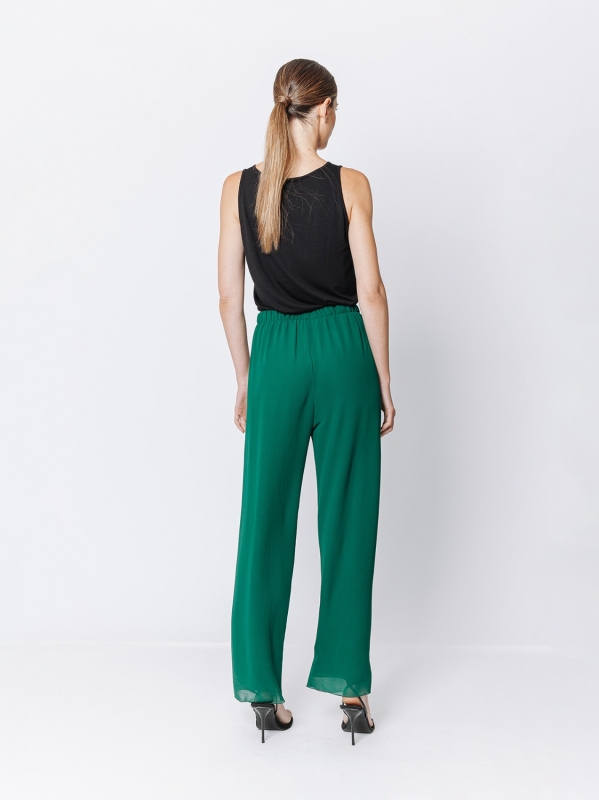 Soft trousers in double layer chiffon