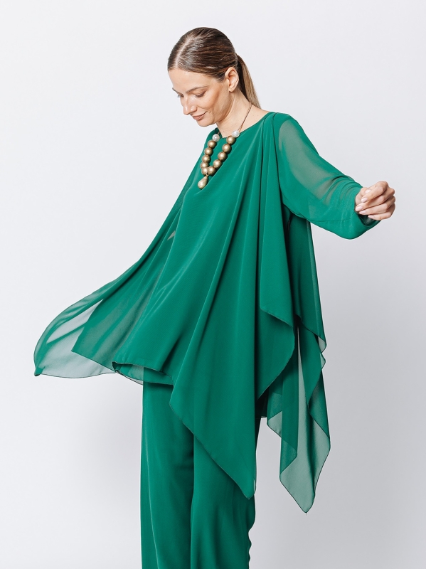 Poncho in chiffon