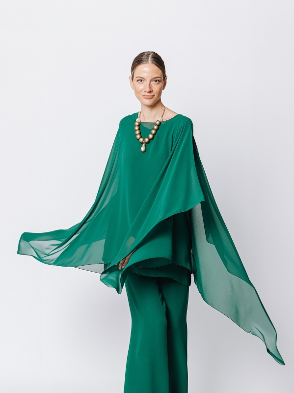 Poncho in chiffon