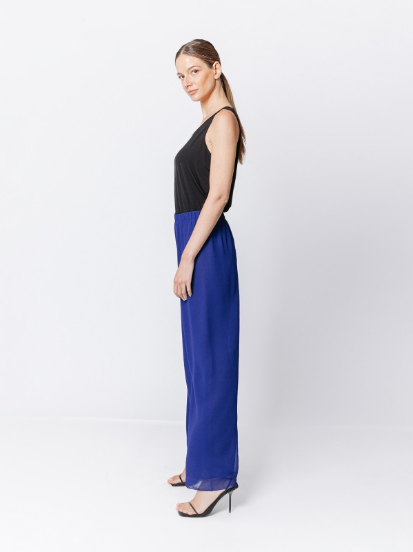 Soft trousers in double layer chiffon