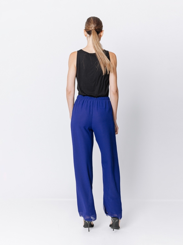 Soft trousers in double layer chiffon