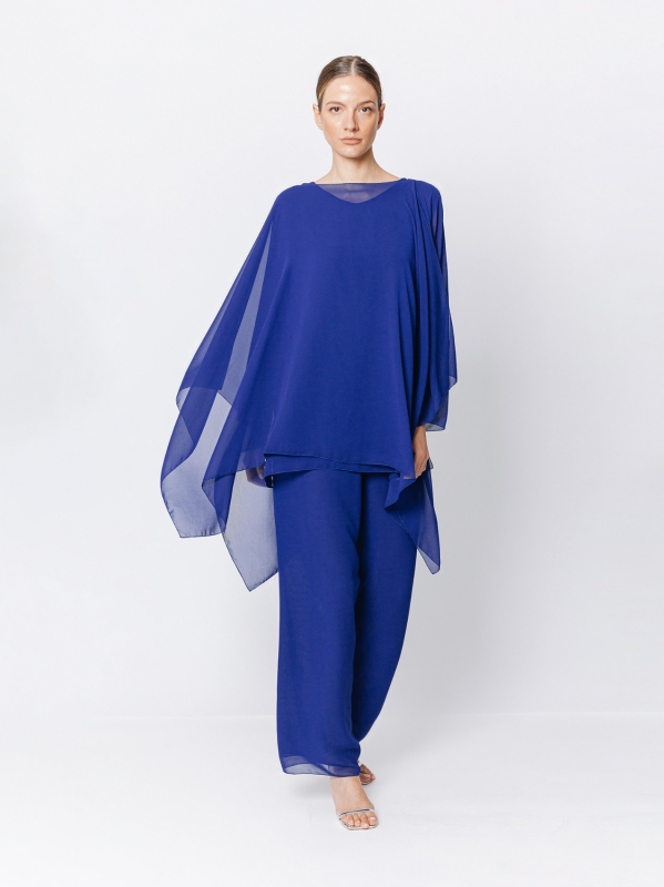 Poncho in chiffon