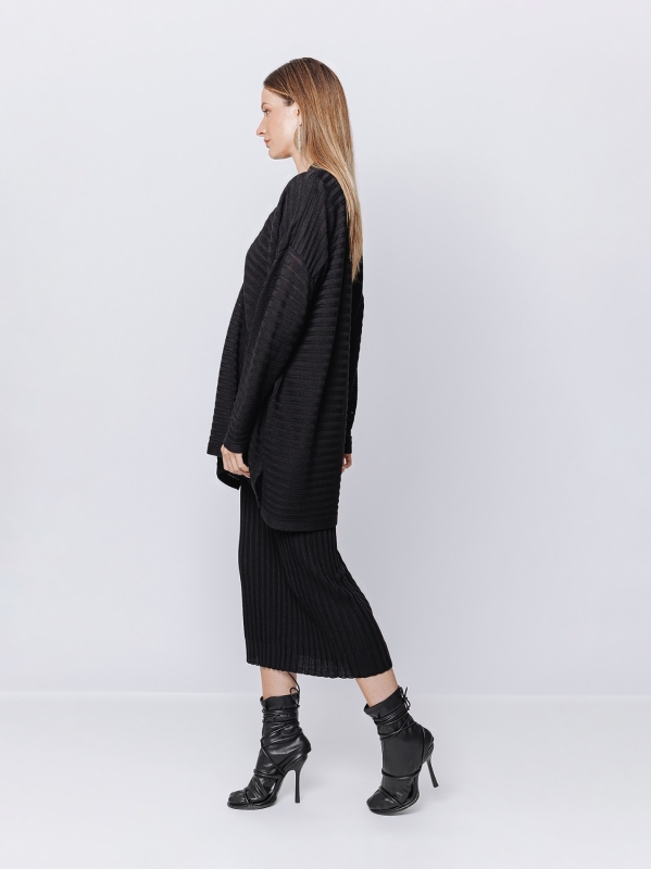 Maxi wide-rib pullover