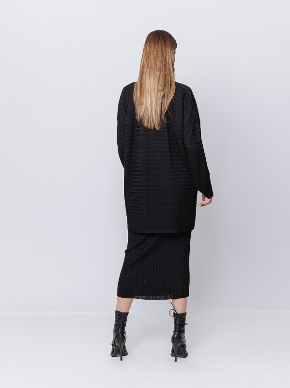 Maxi wide-rib pullover