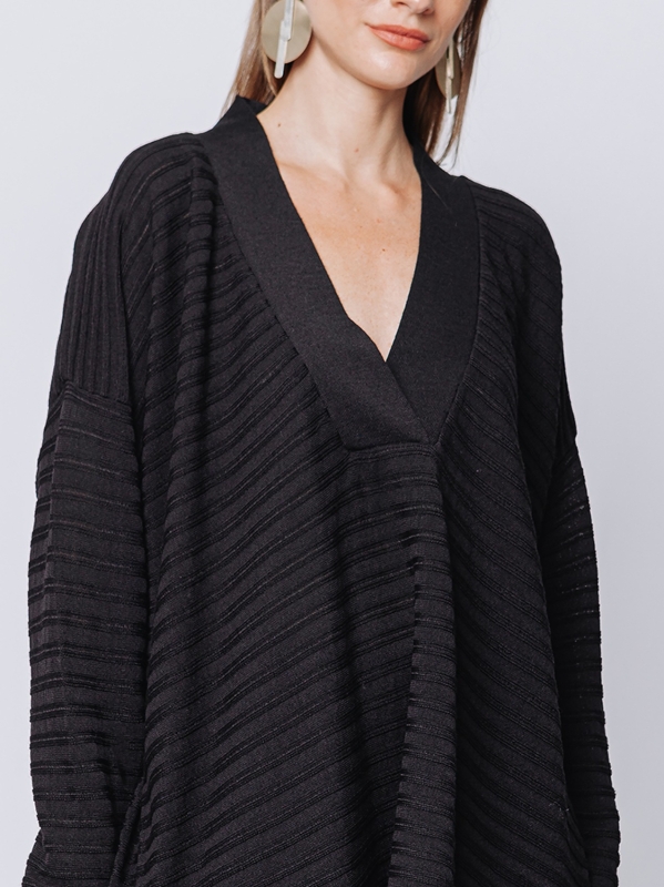 Maxi wide-rib pullover