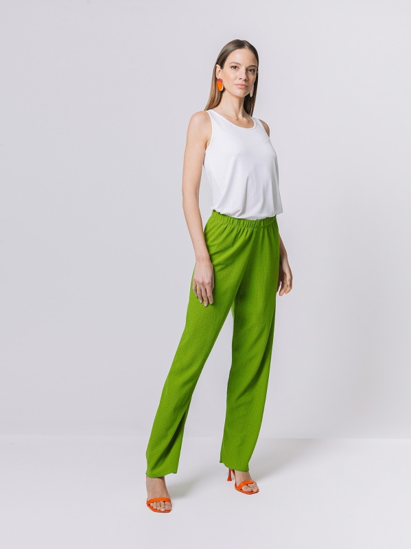 Pantalone in tessuto goffrato