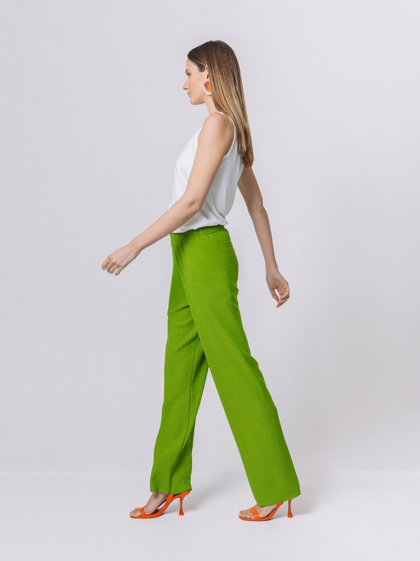 Pantalone in tessuto goffrato