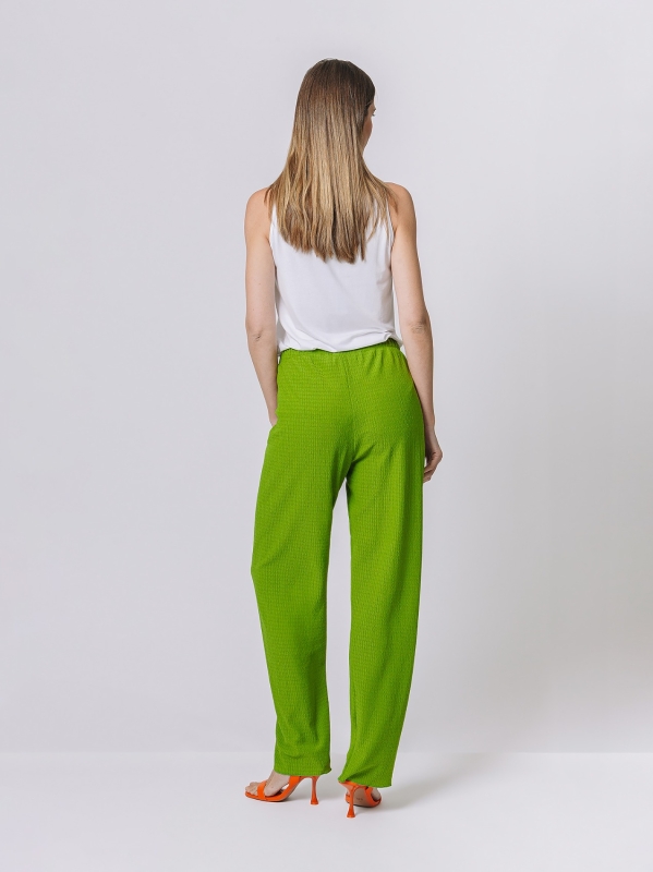 Pantalone in tessuto goffrato