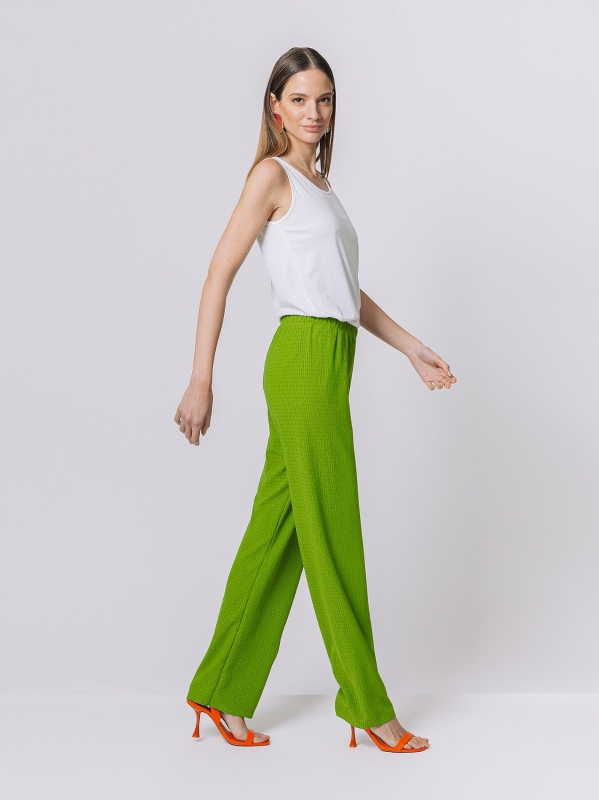 Pantalone in tessuto goffrato