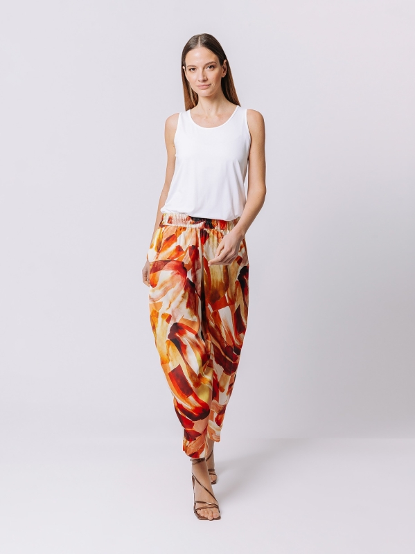 Loose-fit trousers BOUQUET PRINT