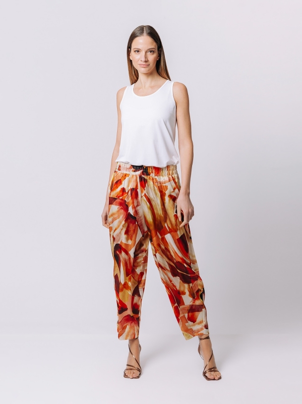 Loose-fit trousers BOUQUET PRINT