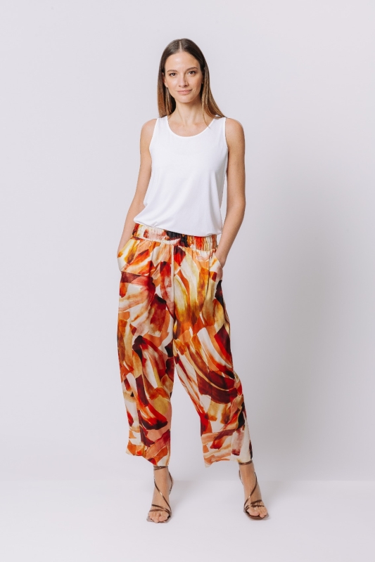 Loose-fit trousers BOUQUET PRINT