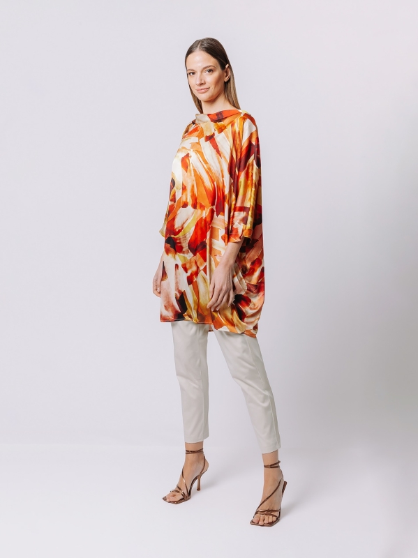 Oversize blouse BOUQUET PRINT