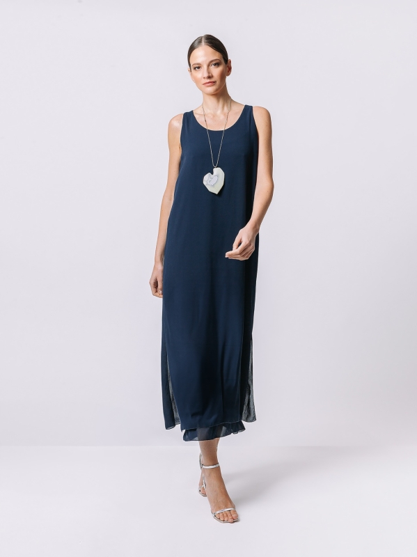 Double chiffon tank dress