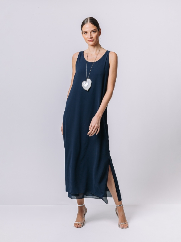 Double chiffon tank dress