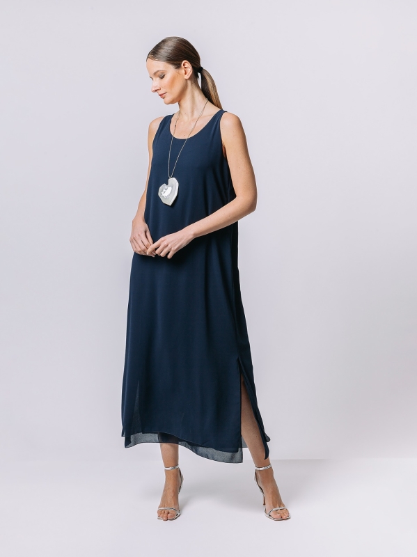 Double chiffon tank dress