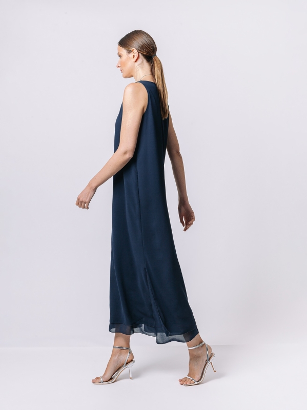 Double chiffon tank dress