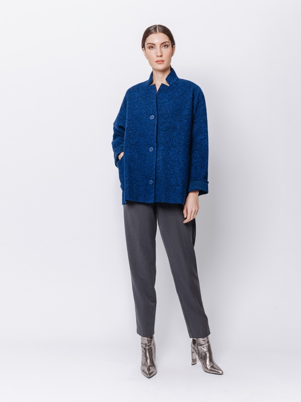 Oversized jacket in boiled wool