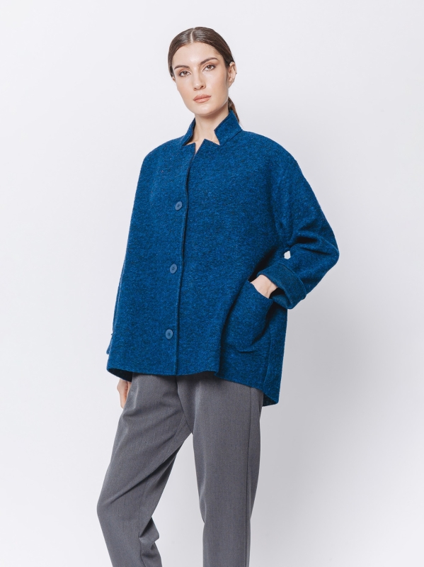 Oversized jacket in boiled wool