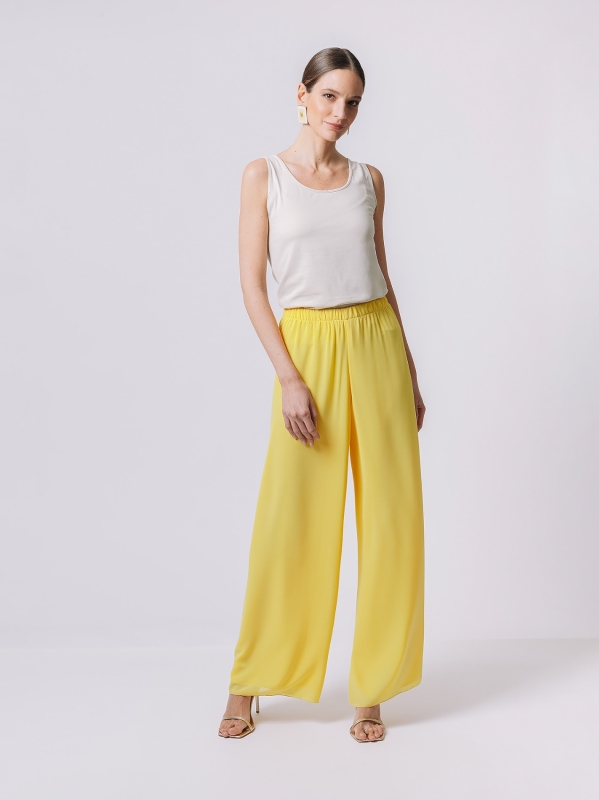 Pantalone in doppio strato di chiffon