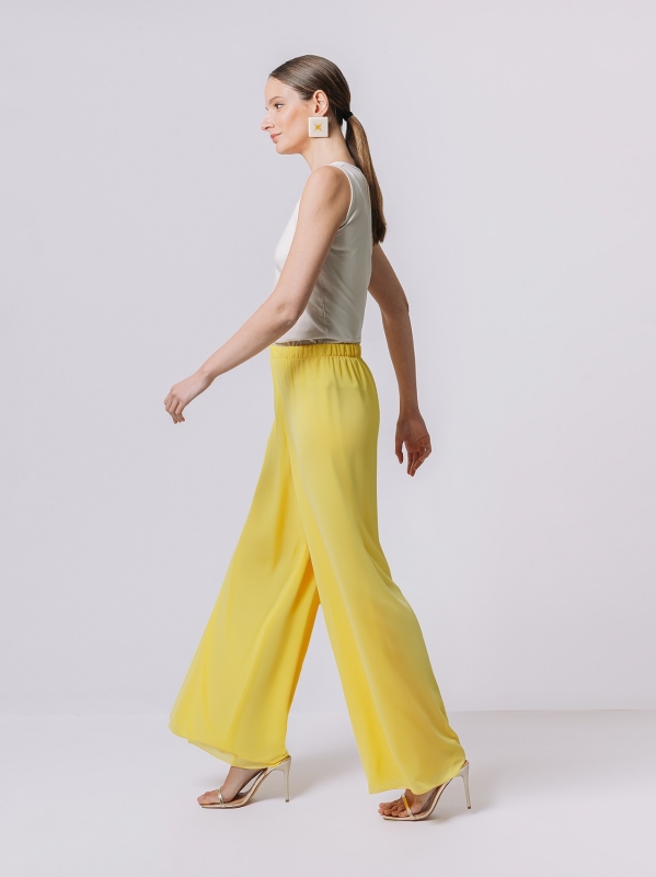 Pantalone in doppio strato di chiffon