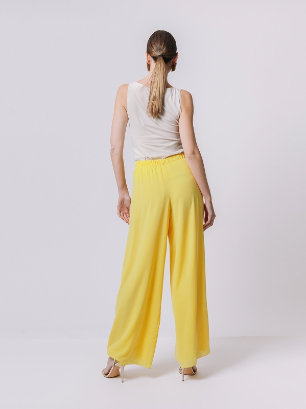 Pantalone in doppio strato di chiffon