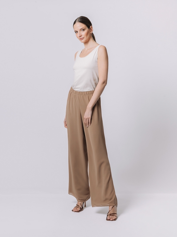 Pantalone in doppio strato di chiffon