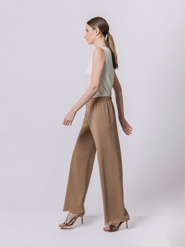 Pantalone in doppio strato di chiffon