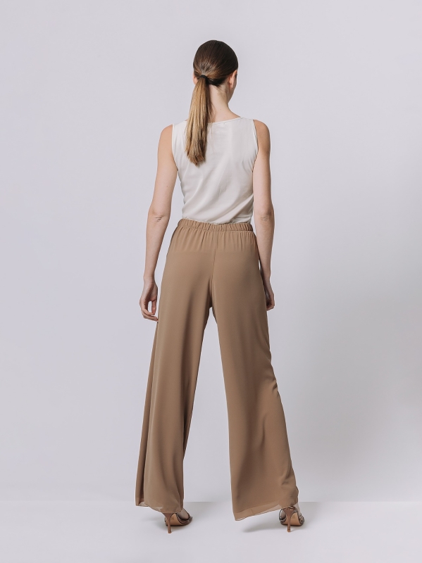 Pantalone in doppio strato di chiffon